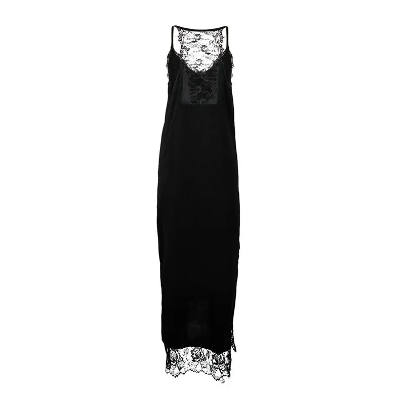 

oufisun 2020 Sexy Solid Lace Sleeveless Women Summer Bohemian Ankle-Length Sling Holiday Party Dress New Fashion Beach Sundress