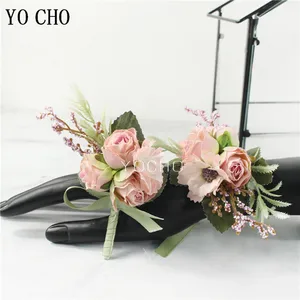 Свадебная бутоньерка для жениха, Цветочный браслет невесты, белая бутоньерка Роза, бутоньерка, корсаж