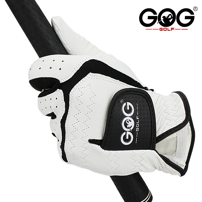 

New Gog Golf Gloves Genuine Sheepskin Leather for Men Left Hand White Breathable Gloves for Golfer Free Shipping 1 Pcs Dropship