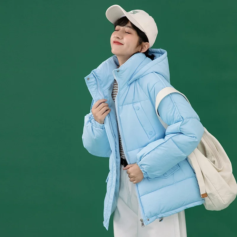 

Women Autumn Winter Cotton Padded Jacket Female Zipper Hooded Overcoat Long Sleeve Casual Loose Warm Outwear Coat Fashion Coat