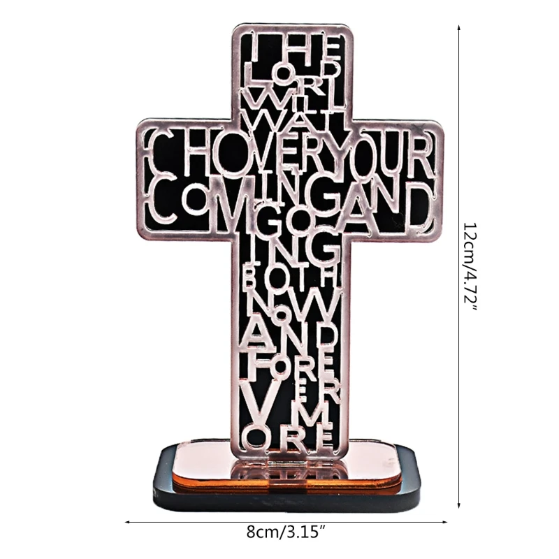 

Acrylic Religious Scripture Cross Christ Catholic Bible Church Prayer Antique Home Chapel Decoration Religious Articles