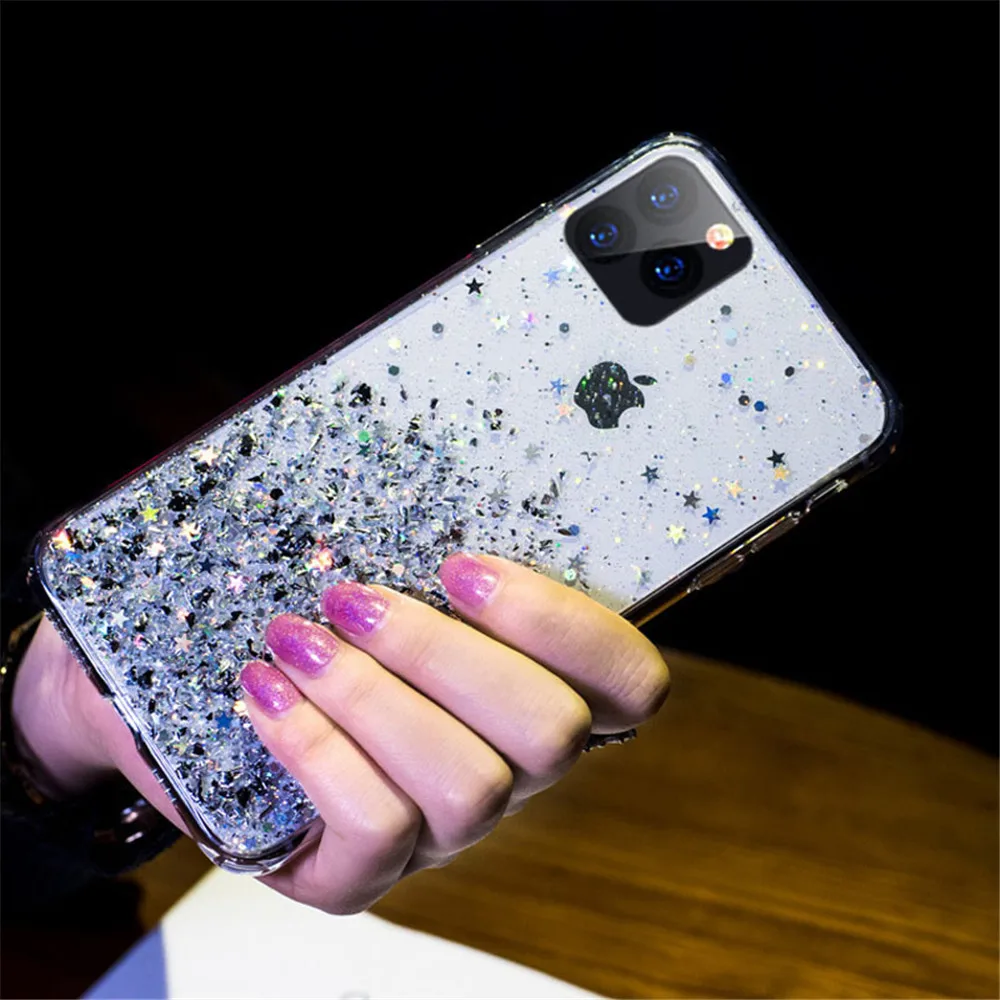 Роскошный шикарный чехол для iPhone 11 Pro Max XR X Xs 8 7 6 6S Plus 8Plus блестящий мягкий