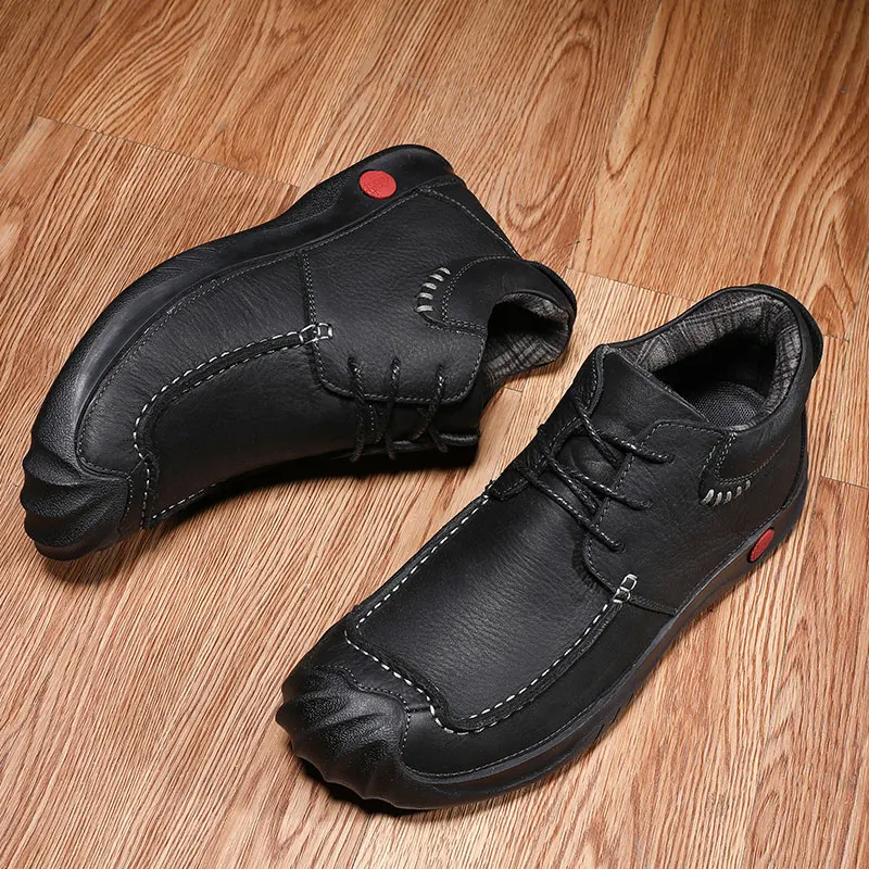 

Men's Ankle Boot Comfortable Mens Outdoor Shoes Genuine Leather Fashion Sneakers Male Shoes Leisure Walk Luxury Motocycle Boots