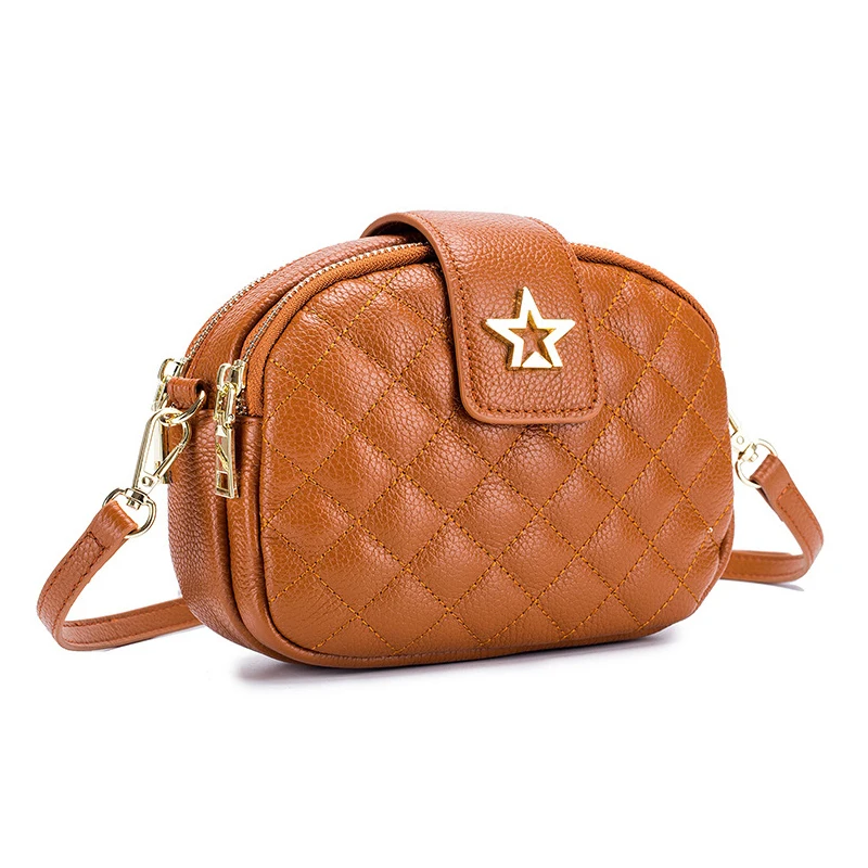 

4PCS / LOT Fashion Plaid Small Genuine Leather Ladies Crossbody Bag Shopping Shoulder Bags