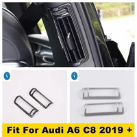 interior accessories inner window pillar b air conditioning ac outlet vent cover trim for audi a6 c8 2019 2022 carbon fiber