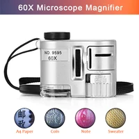 microscope 60x phone digital microscope camera with led light phone universal mobile magnifying lenses macro zoom camera clip