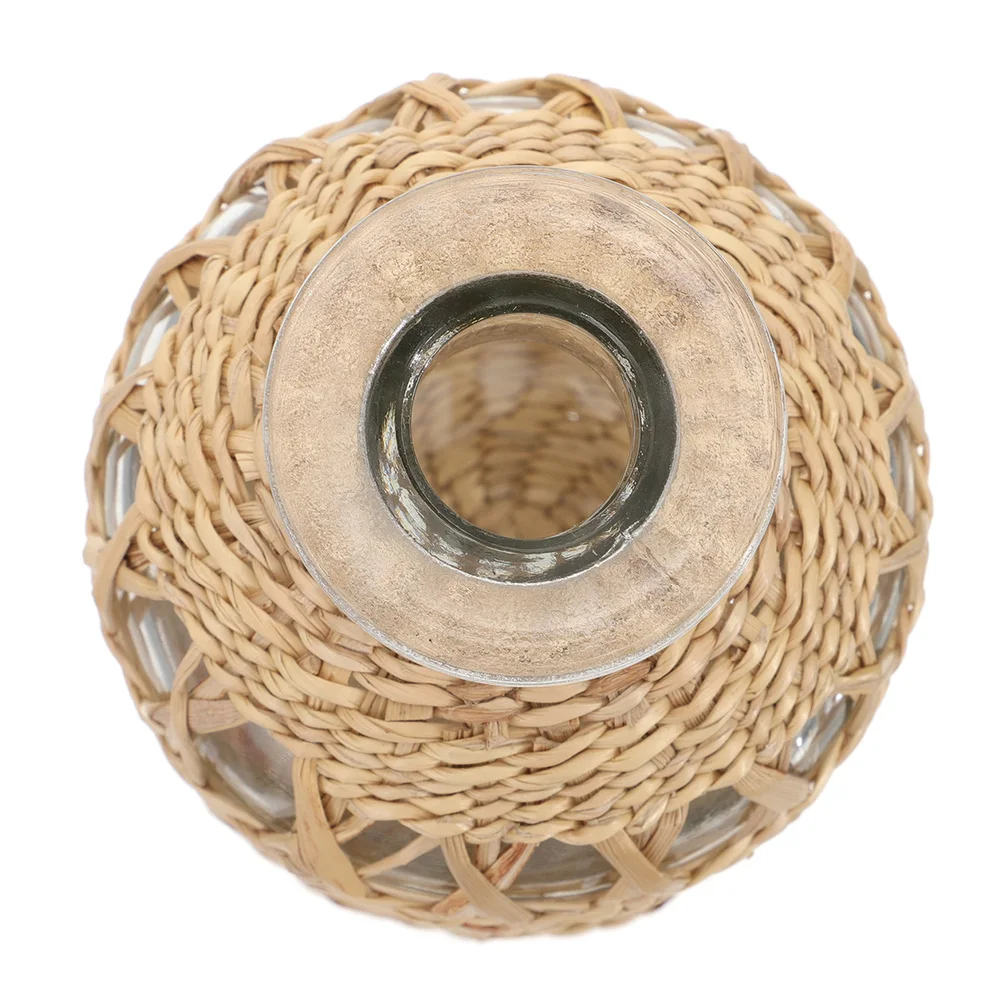 

1Pc Creative Decorative Flower Vase Weaving Grass Aroma Bottle Light Brown