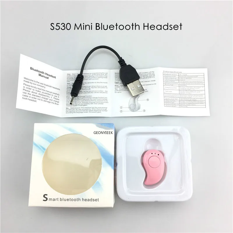 Беспроводные Bluetooth наушники S530 гарнитура для режима свободные руки мини