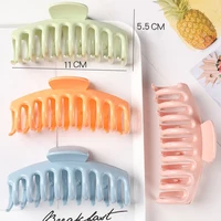 high quality solid color plastic hair clips hairpin horsetail clip for women hair claws large barrette girls hair accessories