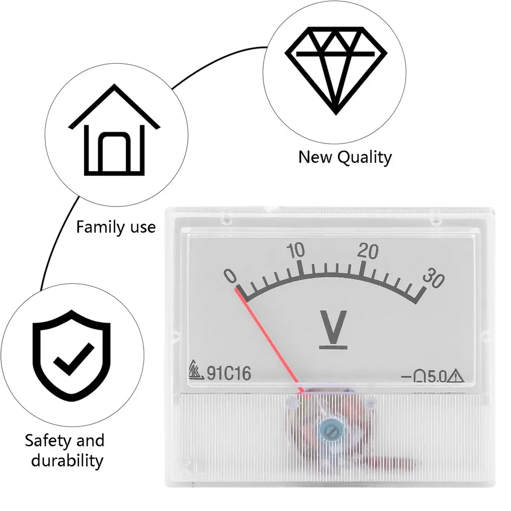 Профессиональный 0 30 в DC Аналоговый Вольт Напряжение Панель вольтметр датчик с