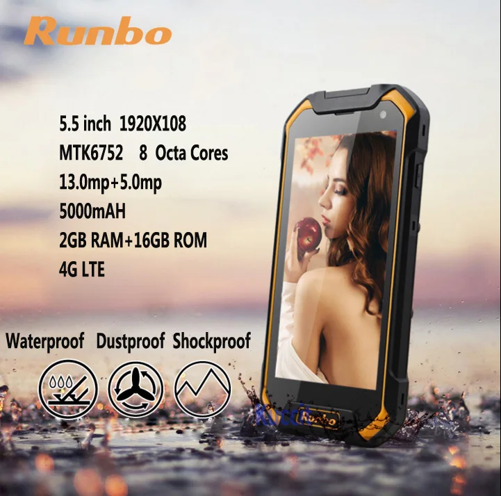 Оригинальный Runbo F1 Plus IP67 водонепроницаемый мобильный телефон 6 ГБ 64 Android 7 0 прочный