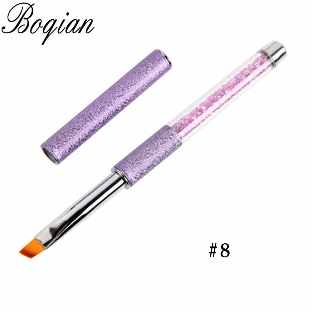 Size 8 BQAN 1 шт.#2#4#6#8#10 Кисть для ногтей ручка для ногтей срезанная головка для рисования акриловый УФ набор кистей для рисования кисти для рисования советы для искусства - Цвет: Size 8