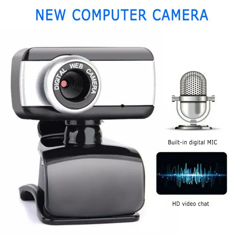 

Веб-камера USB2.0 HD с микрофоном, гибкая вращающаяся камера с высоким разрешением для компьютеров, ноутбуков и настольных ПК
