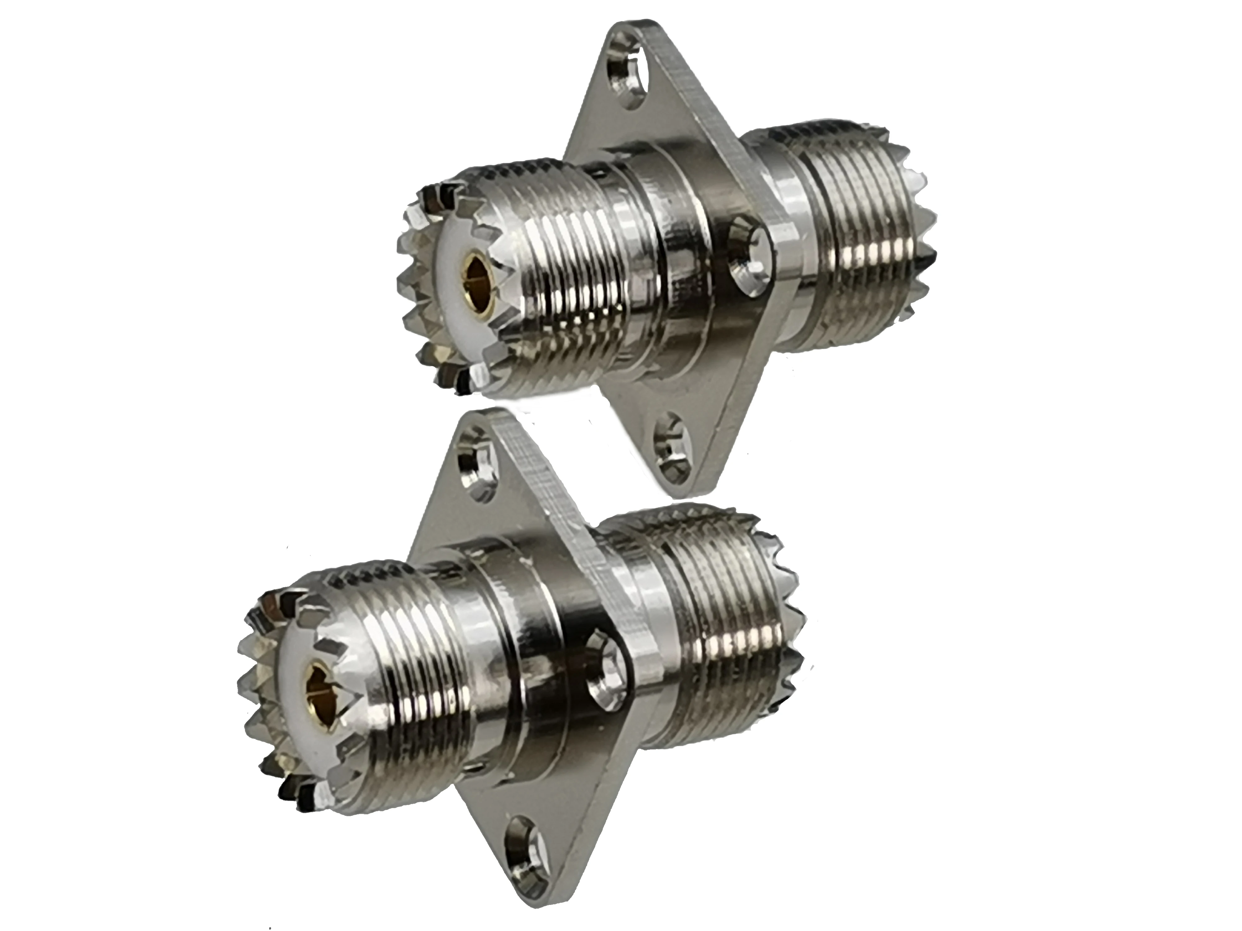 1pcs Connector Adapter UHF SO239 Female Jack to SO239 Female Jack 4 Holes Flange RF Coaxial Converter 50ohm Wire Terminal New