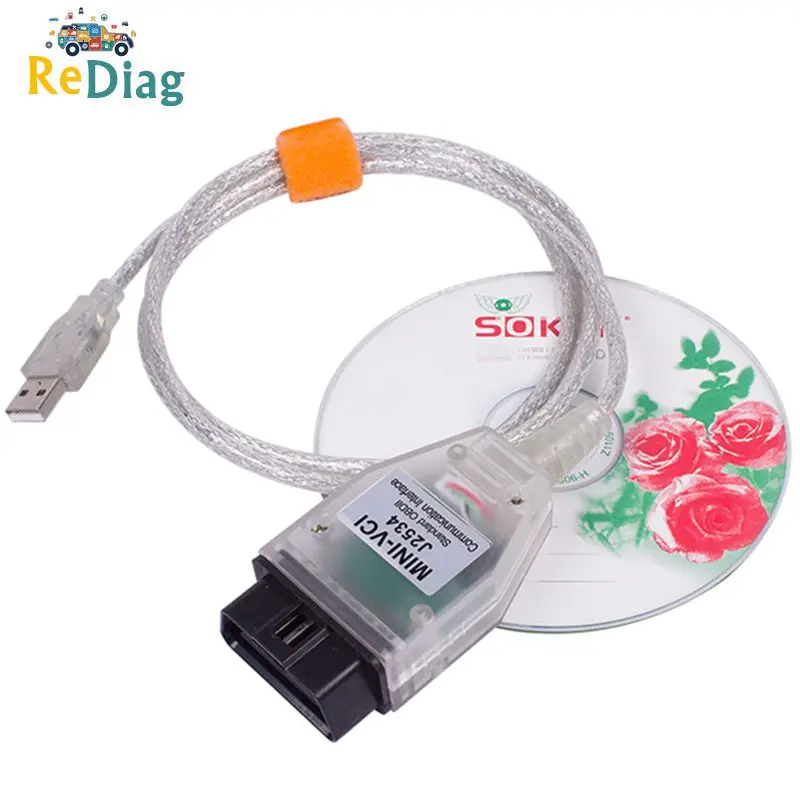 V16.00.017 мини vci Интерфейс для TOYOTA Techstream MINI VCI FT232RL чип J2534 OBD2 диагностический кабель