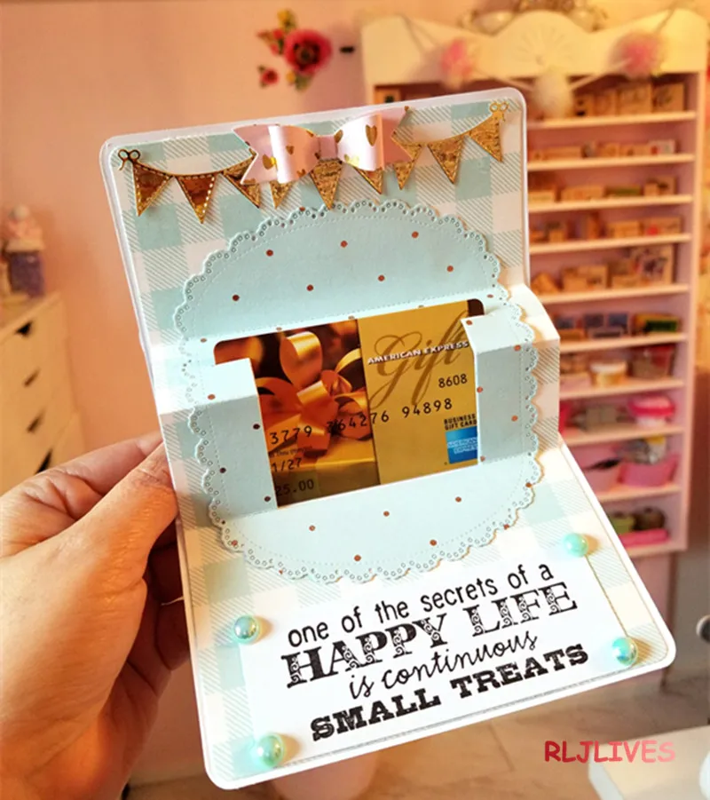 Всплывающее Подарочный держатель для карт металлические режущие штампы