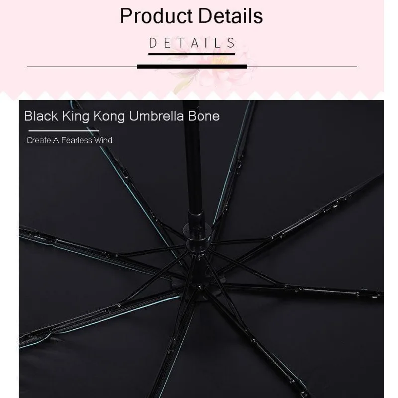 Small Fresh Solid Color Fully Automatic Umbrella Male Maɺm Sunscreen Defence Ultraviolet Rays Sunshade Three Fold Student | Дом и сад