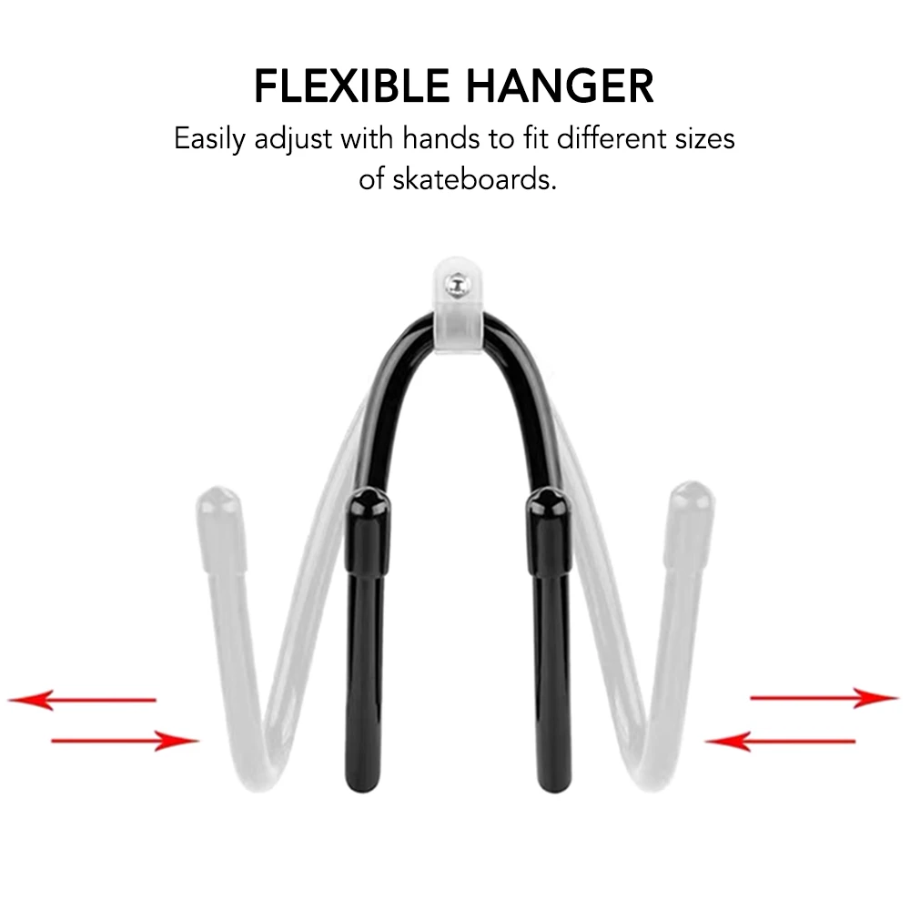 

1/2 packs Skateboard Wall Mount Hook Skateboard Display Flexible Wall Hanger Garage Storage Rack Skateboard Supports Bracket