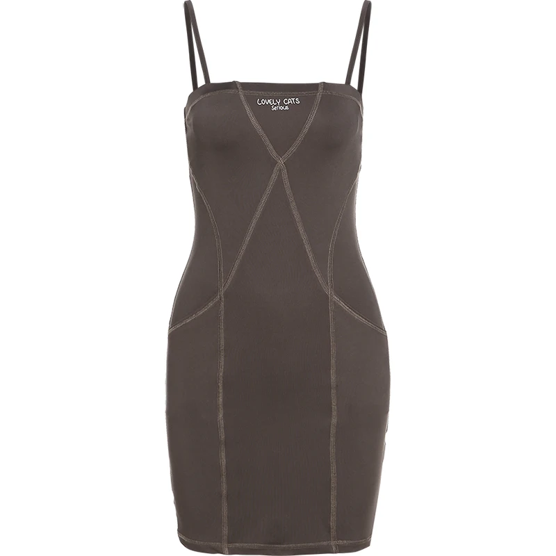 

XUXI 2021 Summer Women Retro Open Line Design Tight-fitting Suspender Skirt Female Summer Sexy Slim Slimming Hip Dress E1503