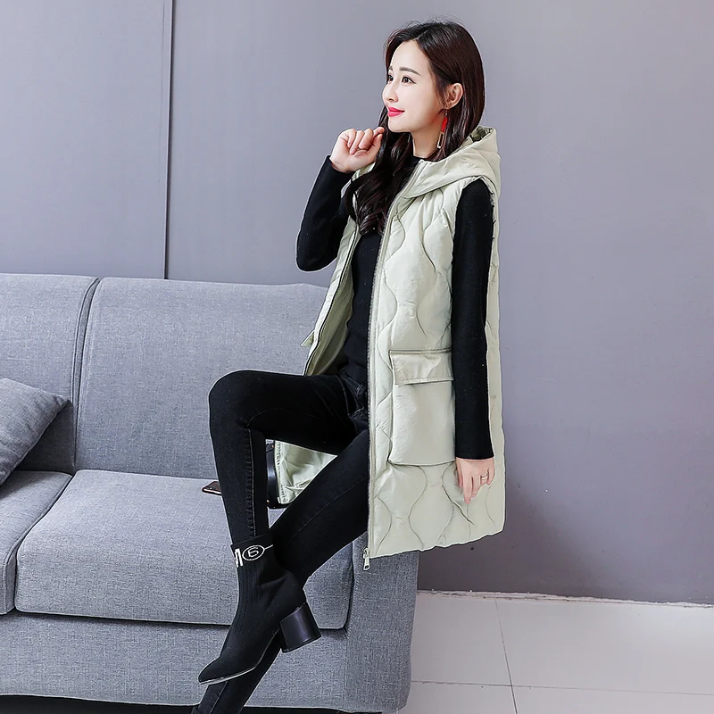2021 осень-зима весенний хлопковый дутый жилет женские пальто с капюшоном теплая