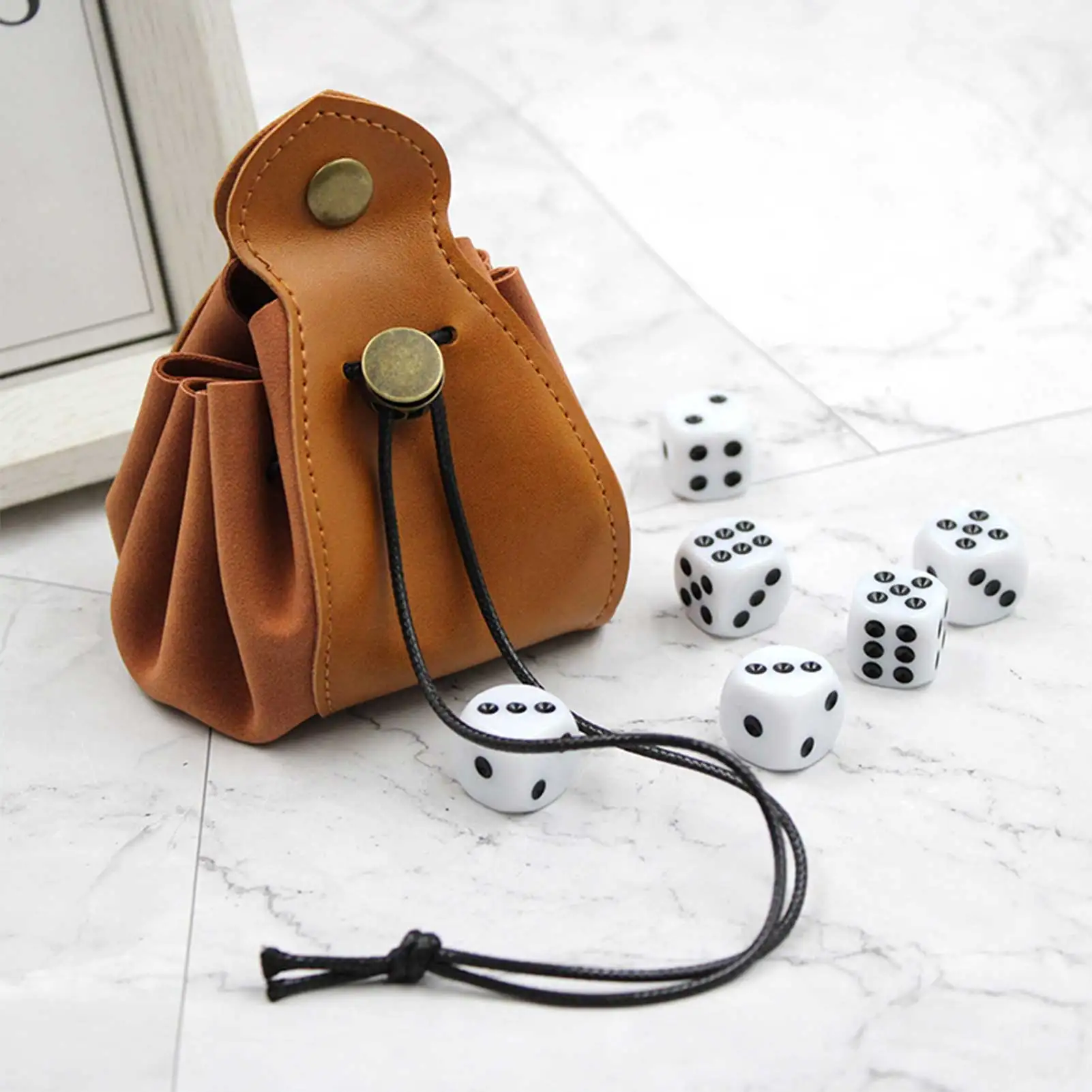 PU Velvet Dice Storage Bag Colored Purse Foldable Box Tray Leather Folding Hexagon Key Coin Case | Спорт и развлечения