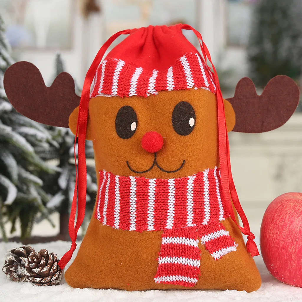 C Рождественские чулки носки Снеговик Санта Лось Navidad год мешок для конфет Рождество украшения Рождественская елка украшения вечерние подарок для детей - Цвет: C