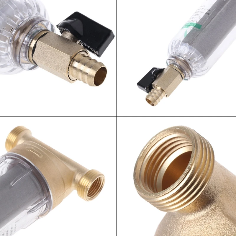 

6 Points Front Purifier Copper Lead Water Filter Home Dust Stainless Mesh Faucet