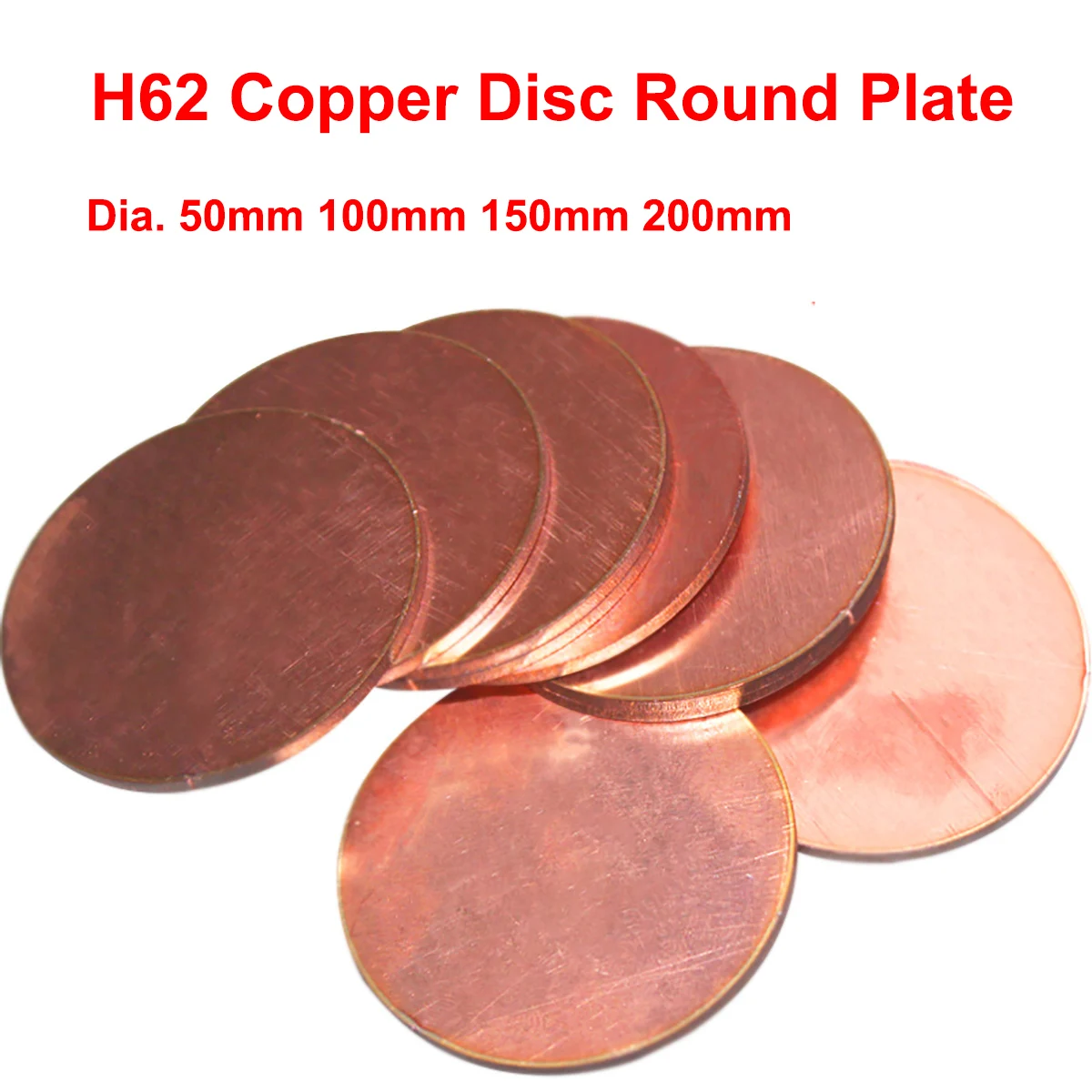 

1/3/5pcs H62 Copper Disc Round Plate Sheet Dia. 50mm 100mm 150mm 200mm Thick 0.8mm 1mm 1.5mm 2mm 2.5mm 3mm CNC DIY Material