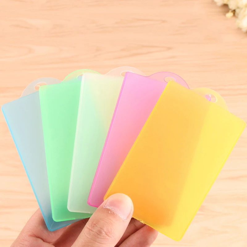 5 шт. пластиковый держатель для карт однотонный Прозрачный чехол дизайн