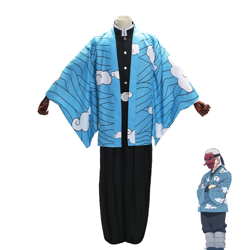 Аниме Demon Slayer Kimetsu no Yaiba Urokodaki Sakonji Kamado Tanjirou плащ униформа косплей костюм Haori кимоно