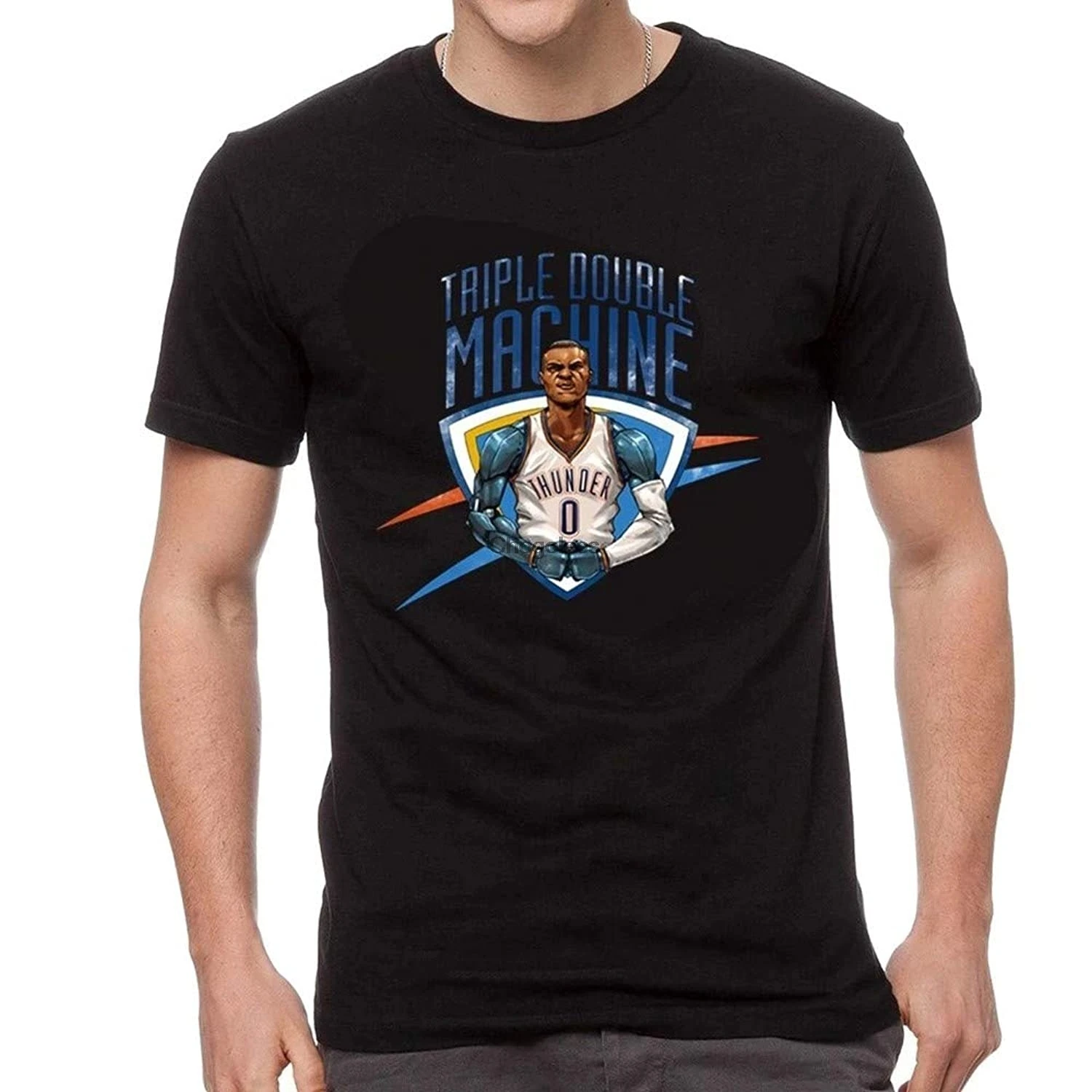 

DEANS-Camiseta de manga corta para hombre, Camiseta con estampado de dibujos animados de RusSell Westbrook, camiseta divertida m