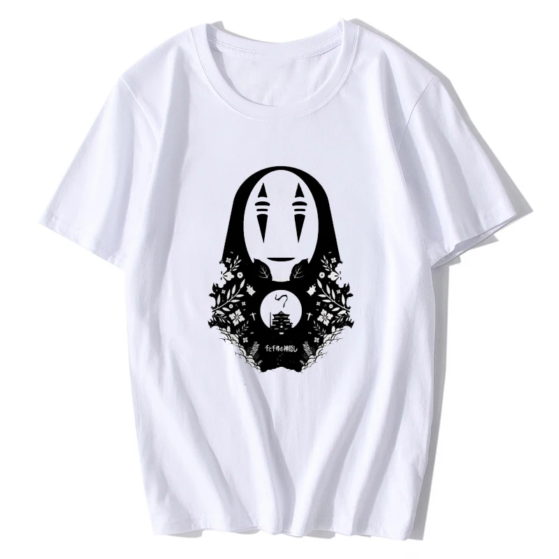 Japanese Anime Spirited Away T Shirt women Studio Mask No Face Tees Short-sleeves Casual Comics Cartoon Tee | Женская одежда