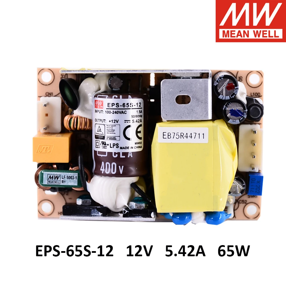 Бренд MEAN WELL представляет EPS 65S PCB 65 Вт AC DC SMPS 220V Переключая Питание модель 5V 12V 24V 48V USB
