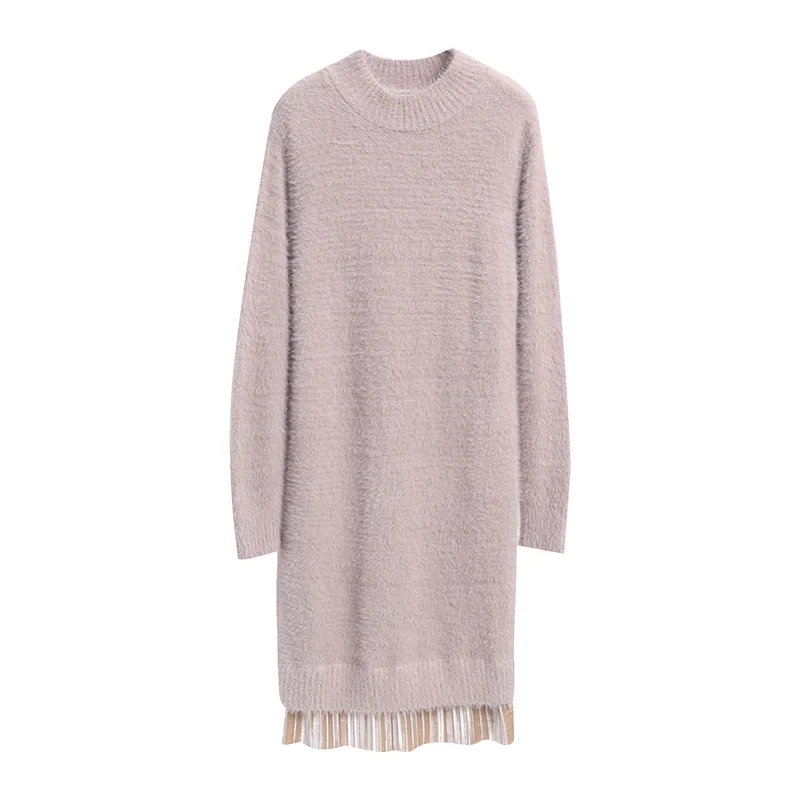 

Autumn Clothes Women Half-Turtleneck Mid Length Dress for Woman Slim Fit Ruffle Casual Dress Winter Thick Warm Vestido Feminino