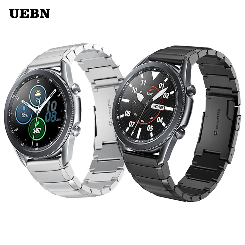 Ремешок UEBN из нержавеющей стали для Samsung Galaxy Watch 3 41 мм 45 металлический браслет Gear S3