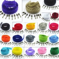 1m 2 zipper puller 3 20 color nylon lace six hole zipper used for sewing and skirt clothing accessories