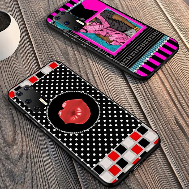 

Silicone Cover Leopard Red Lips For Huawei P40 P30 P20 Pro P10 P9 P8 Lite E Plus 2019 2017 Phone Case