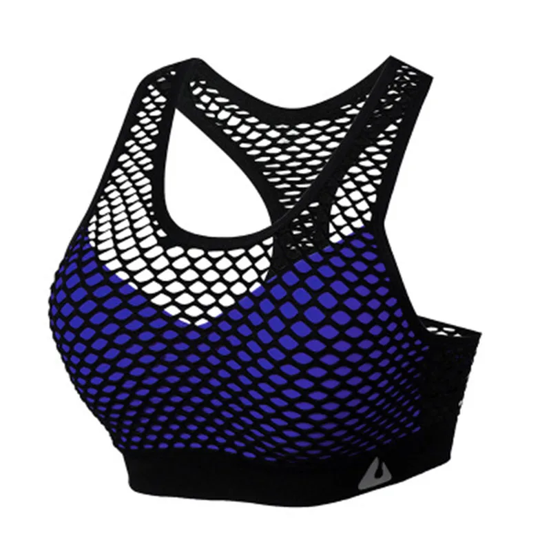 

SALSPOR Yoga Bras Women Fitness Mesh Gathering Push Up Sports Brassiere Quick Dry Gym Running Training Underwear
