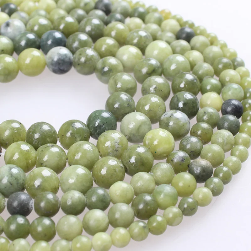 

Natural Stone Beads Green Canadian Jade Round Loose Beads 4 6 8 10 12mm Beads For Bracelets Necklace Diy Jewelry Making