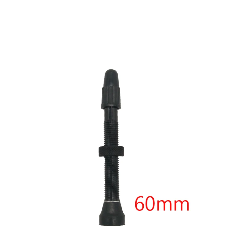 black 60mm 1 шт. велосипедный клапан для бескамерных шин дорожный велосипед MTB бескамерный Клапан 48 мм 60 мм алюминиевый сплав без трубки presta клапан - Цвет: black 60mm
