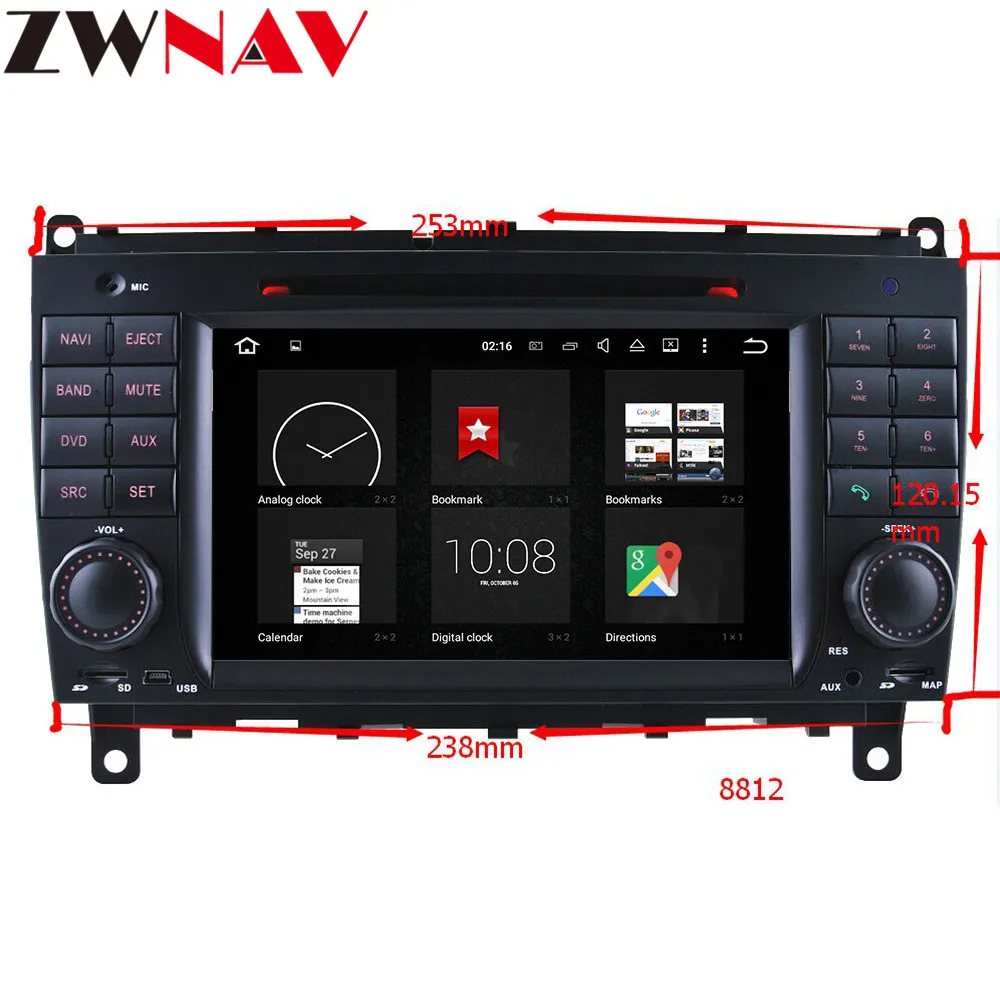 4+ 32GB Android 9,0 автомобильный dvd-плеер gps головное устройство для Mercedes Benz CLK W209 2006-2012 CLS W219 2004-2008 Мультимедиа Стерео 8 ядер