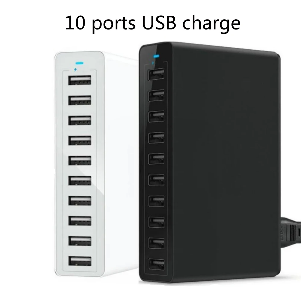 

10 USB ports Quick charge Charger Station Dock with cable 60W US AU EU UK KR plug for iphone ipad PC Kindle Multi USB Charger