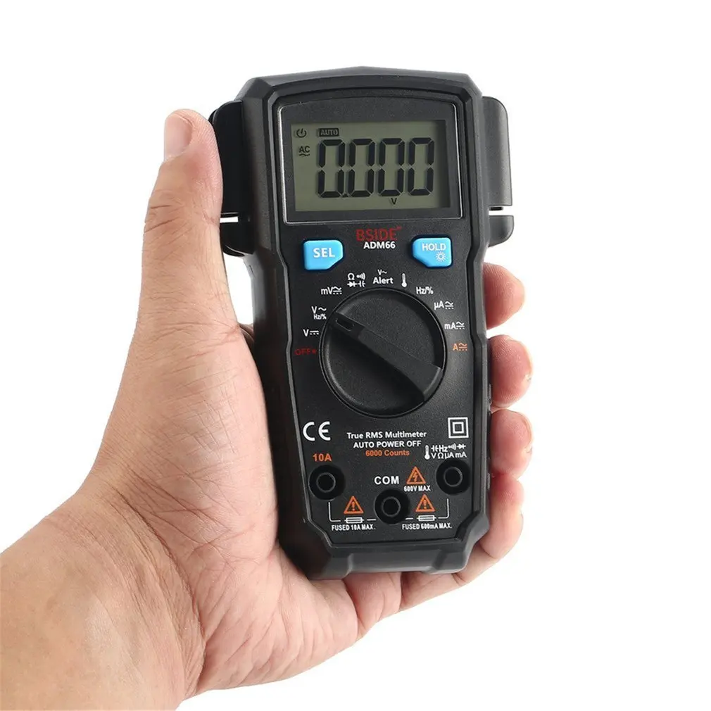 BSIDE ADM66 Mini Digital Multimeter 1999 Counts True RMS Auto Range AC/DC Volt Amp Ohm Diode NCV Continuity Tester Meter | Автомобили и