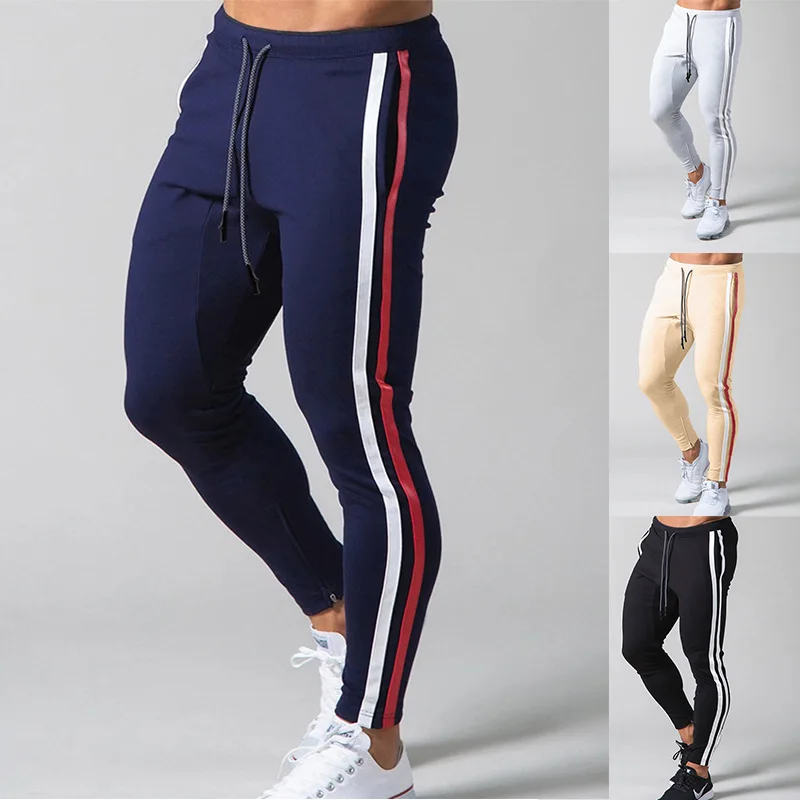 

Men's Tight Trousers, Sports and Leisure, Sweat-absorbent, Hit Color, Zipper, Pants, Autumn New Styles