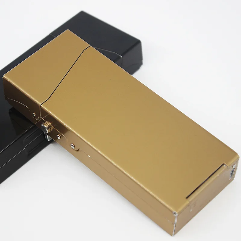 USB Зажигалка узкая мода трубы личности женщины Тонкий T тонкий металлический корпус сигарета коробка Зажигалка алюминиевая тонкая Коробка для хранения дыма