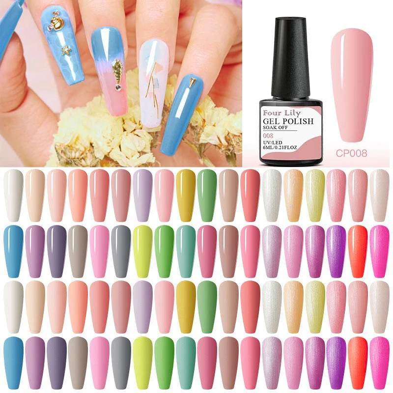 Матовый Гель лак для ногтей Four Lily летний светильник цветной УФ светодиодный