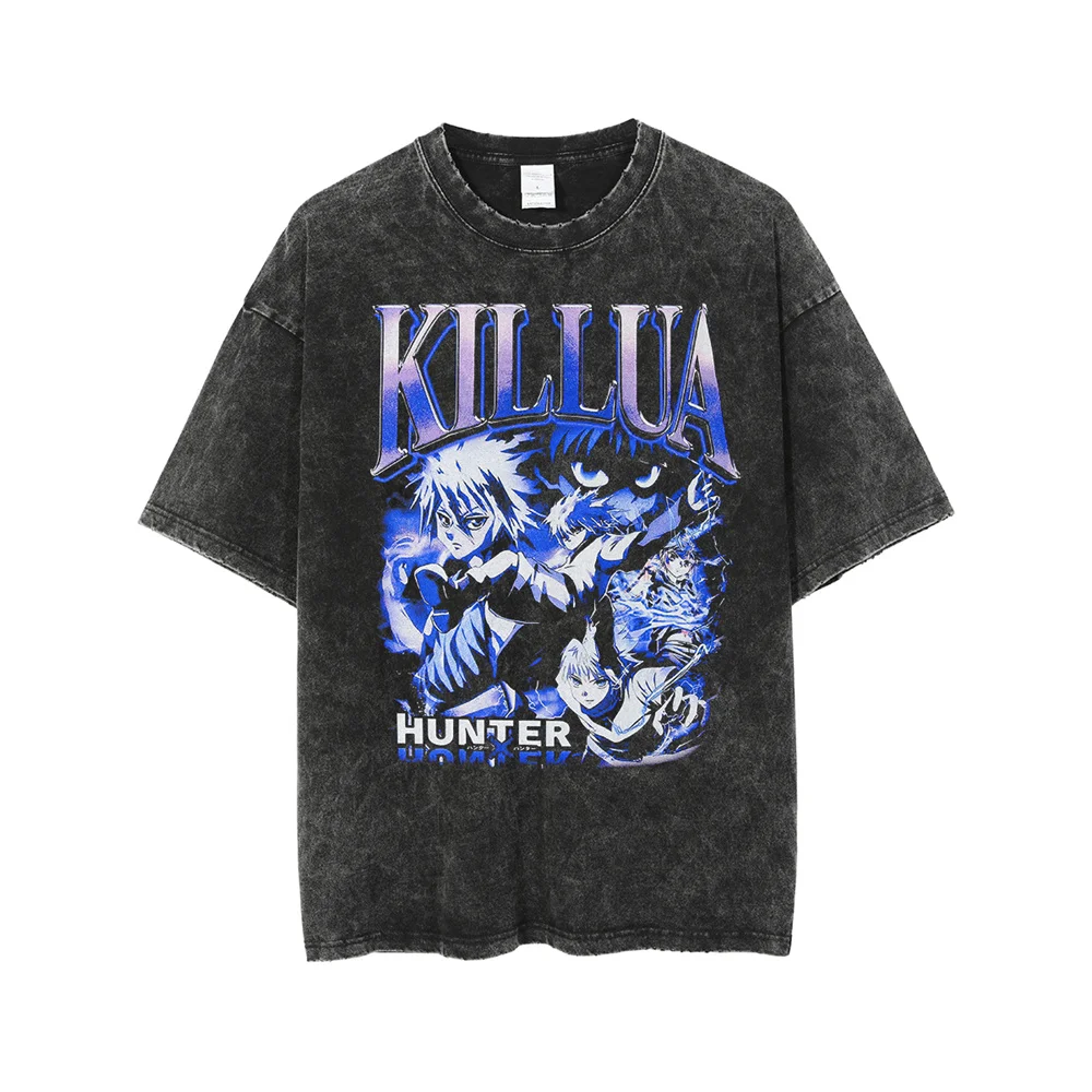 Anime Hunter X Hunter T Shirt Men Harajuku Oversized Tshirt for Men 100% Cotton Tee 2022 Spring Hip Hop Streetwear Male T-shirt