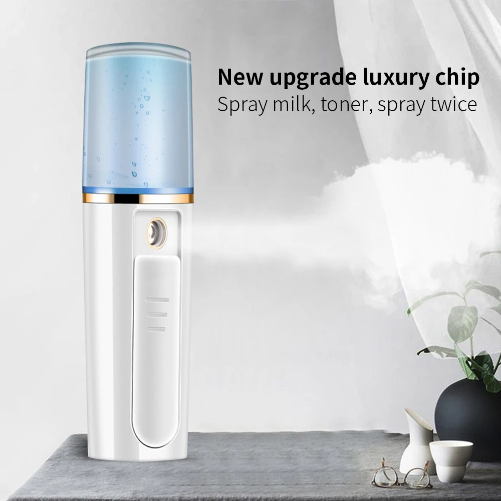 Triangle 40ml USB Portable Face Spray Bottle Nano Mister Facial Hair Steamer Ultrasonic Ozone Sprayer Hydrating Mini Humidifier |