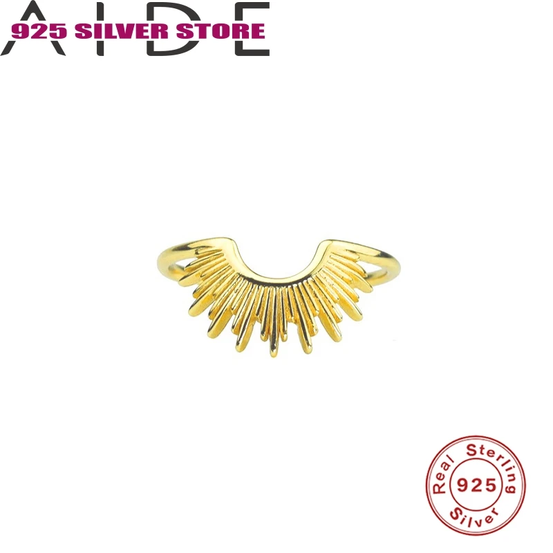 

Aide 925 Sterling Silver C-shaped Smooth Line Semicircle Ring Anillos Gold Rings For Women Luxury Fine Jewelry Wedding Rings