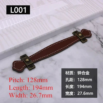 128mm 2 цвета/Винтажные кожаные мебельные ручки 96-128 мм дверный ремень ручка для ящика шкафа Сумки Багаж Чемодан Аксессуары - Цвет: 128mm